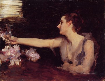  Drinking Oil Painting - Madame Gautreau Drinking a Toast portrait John Singer Sargent